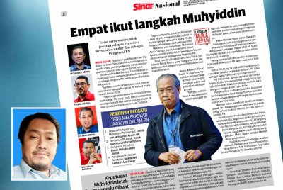Penganalisis berpandangan pengunduran Muhyiddin dan beberapa pemimpin Bersatu dari PN berpotensi meredakan ketegangan dengan Pas. Gambar kecil: Mazlan