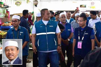 Ahmad (gambar kecil) setuju sekiranya Muhammad Sanusi (dua dari kiri) dilantik sebagai Pengerusi PN.