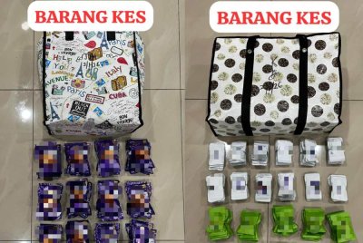 Antara dadah yang dirampas daripada suspek dalam beberapa serbuan dilakukan sejak Jumaat lalu di George Town.