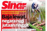 Laporan muka hadapan Sinar Harian pada 1 Januari lalu.