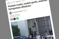 Laporan Sinar Harian berhubung padah maki, ludah polis, wanita tempatan ditahan