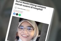 Laporan Sinar Harian berhubung kehilangan wanita berkenaan pada Ahad. 
