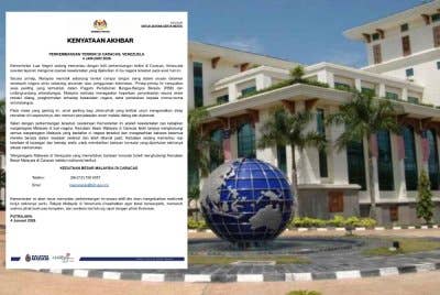 Kenyataan dikeluarkan Wisma Putra pada Ahad