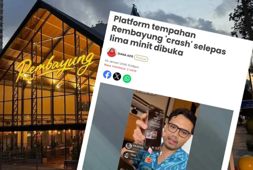 Platform tempahan Rembayung 'crash' selepas lima minit dibuka pada Ahad malam.