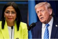 Presiden Trump (kanan) beri amaran, Rodriguez akan berdepan nasib sama seperti Maduro yang kini ditahan di penjara persekutuan New York atas tuduhan pengedaran dadah jika tidak selari dengan kepentingan AS. - Foto fail Agensi