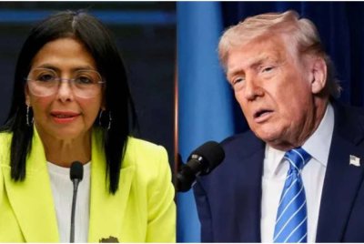 Presiden Trump (kanan) beri amaran, Rodriguez akan berdepan nasib sama seperti Maduro yang kini ditahan di penjara persekutuan New York atas tuduhan pengedaran dadah jika tidak selari dengan kepentingan AS. - Foto fail Agensi