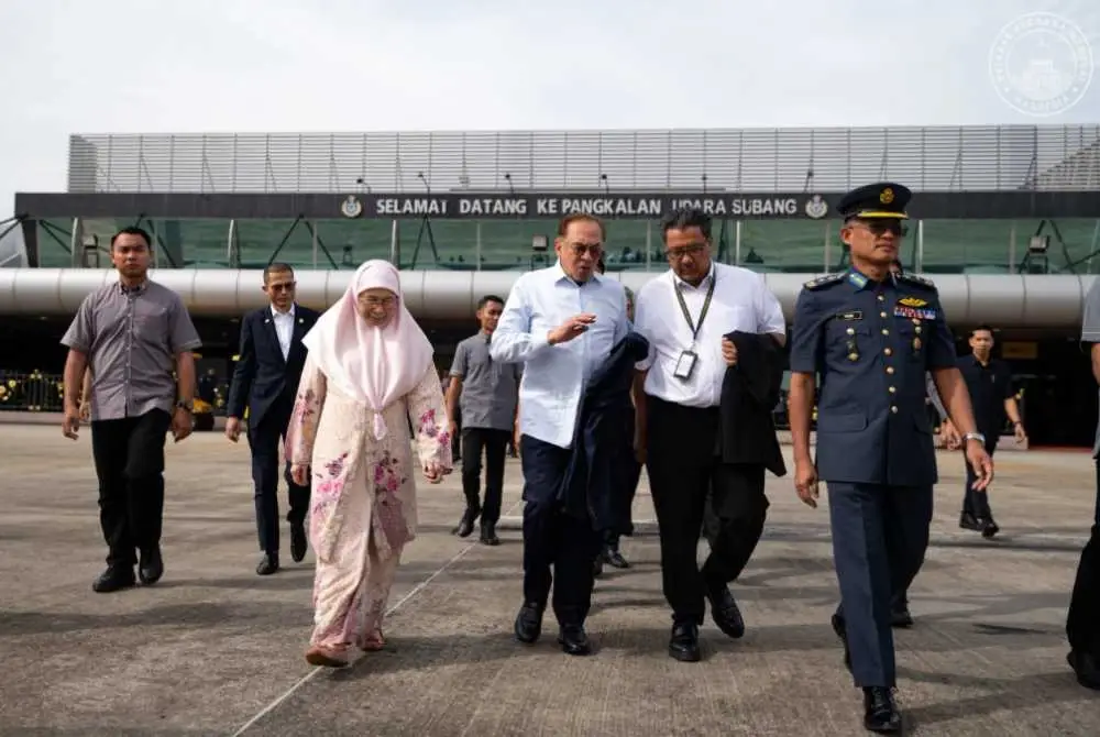 Anwar berlepas ke Ankara dari Pangkalan Udara TUDM Subang bagi memulakan lawatan kerja dua hari ke Turkiye. Foto Pejabat Perdana Menteri