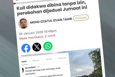 Laporan Sinar Harian berhubung kuil didakwa dibina tanpa izin, perobohan dijadual Jumaat ini
