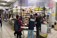 Antara permis runcit yang diserbu dalam operasi dijalankan pada Ahad.