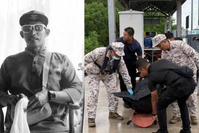 Mayat Mohd Fadzli (gambar kiri) ditemui kira-kira tujuh batu nautika di timur laut Pulau Bengkalis, Indonesia. Foto Maritim Malaysia