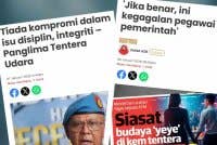 Laporan Sinar Harian berhubung pendedahan mengenai kegiatan tidak bermoral dalam kem tentera membabitkan pegawai tinggi.