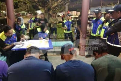 Antara inidividu yang ditahan untuk ujian saringan dalam operasi dijalankan pada Rabu.