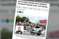 Dalam kejadian Isnin lepas, Syakirah Hanan maut selepas kereta Perodua Viva dipandunya dirempuh Honda Jazz dari arah bertentangan.