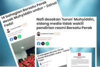 Laporan Sinar Harian sebelum ini mengenai desakan pimpinan Bersatu di Perak terhadap Presiden parti, Tan Sri Muhyiddin Yassin supaya meletakkan jawatan.