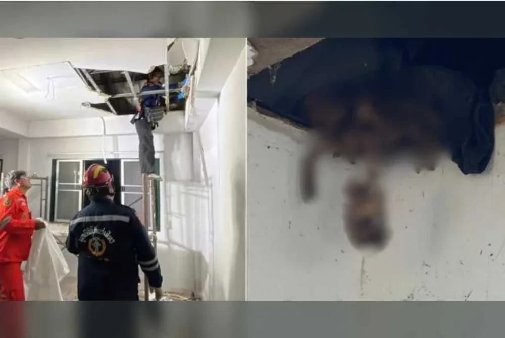 Tengkorak tersebut jatuh ketika proses membaiki siling pada minggu lalu. Foto Agensi