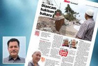 Projek baik pulih Laluan T145 Jalan Mengabang Telipot–Batu Rakit (Pantai) di Kampung Tanjung di sini sedang berjalan dan dijangka siap sepenuhnya pada Mei 2026. Gambar kecil: Hasli