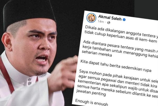 Muhamad Akmal membuat hantaran di Facebook pada Sabtu.