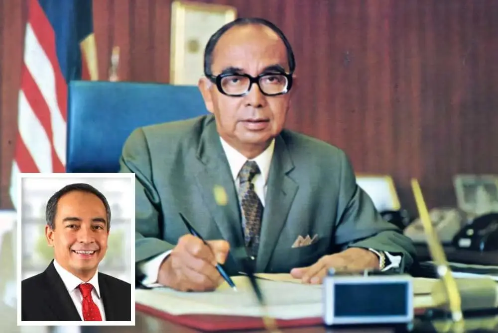 Tun Razak memperkenalkan sistem Buku Merah yang mana setiap projek dipantau teliti daripada peringkat kampung hingga ke Pejabat Perdana Menteri. Gambar kecil: Nazir Razak