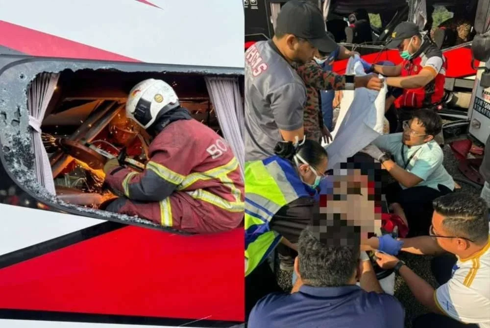 Pemandu bas ekspres yang terbabit dalam kemalangan sehingga meragut nyawa seorang polis bantuan di Kilometer 441.2 Lebuhraya Utara-Selatan (PLUS) di sini pada Ahad, ditahan bagi membantu siasatan.