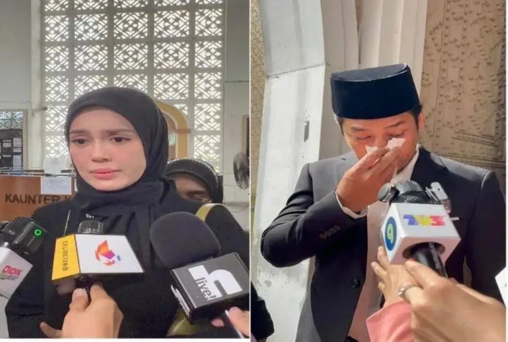 Kamal Adli (kanan) melafazkan cerai talak satu terhadap Uqasha pada jam 12.56 tengah hari di hadapan Hakim Siti Noraini Mohd Ali.