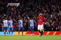 Reaksi kecewa kapten Manchester United, Bruno Fernandes selepas Brighton meraih gol kedua menerusi Danny Welbeck pada minit ke-64.
FOTO: Agensi 
