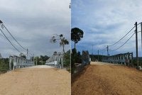 Jambatan bailey di Kg Sungai Mok dibuka kepada pengguna sejak Ahad. - Foto: JKR Daerah Rompin