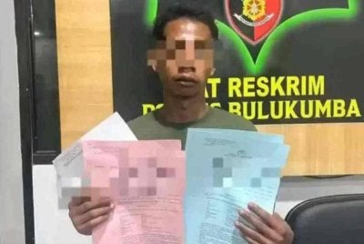 Suspek kini ditahan untuk siasatan lanjut.-Agensi