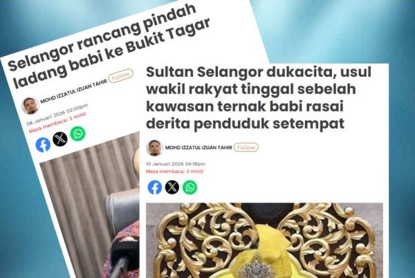 Laporan Sinar Harian mengenai isu penternakan babi di Selangor yang kembali mencetuskan perdebatan hangat sehingga menerima teguran tegas daripada Sultan Selangor.