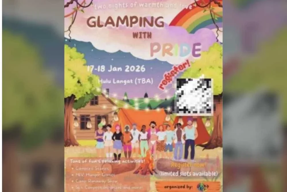 Penganjuran Glamping With Pride yang dijadual berlangsung di Hulu Langat, Selangor dibatalkan atas faktor keselamatan.