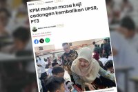 KPM pada Isnin memohon sedikit masa untuk menjalankan kajian menyeluruh berhubung cadangan mengembalikan UPSR dan PT3.