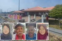 Jeti Dataran Pantai Tanjung Sepat sepi susulan isu bau busuk yang dikaitkan dengan aktiviti penternakan babi di kawasan berhampiran. - Gambar kecil dari kiri Farah Huda, Amir Sharifuddin, Mohd Muhaidin dan Nurul Ashikin