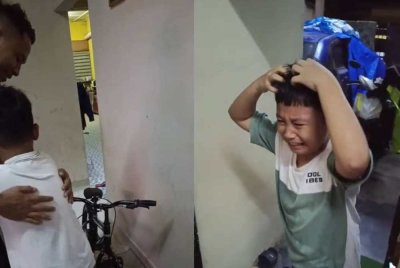 Detik menyentuh hati ketika Mikael menerima hadiah basikal idaman daripada bapanya.