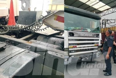 Bahagian dalam lori kontena ini dipasang satu unit tangki besi berbentuk segi empat berkapasiti kira-kira 18,000 liter serta sistem pam bagi menyedut dan memindahkan bahan api.