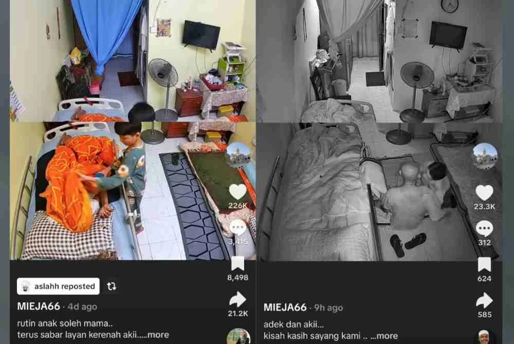 Video yang memaparkan Muhammad Ammar sabar melayan karenah datuknya ketika sakit.