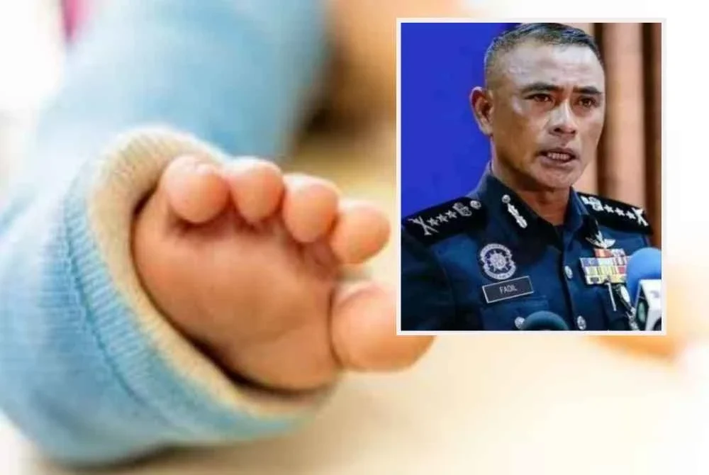 Bayi lelaki berusia tiga bulan patah pada bahagian paha semasa bawah jagaan pengasuh di Taman Koperasi Polis. Gambar kecil: Fadil Marsus.