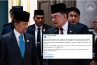 Anwar menitipkan doa dan ucapan kesejahteraan buat Sultan Brunei Sultan Hassanal Bolkiah yang dijadualkan menjalani prosedur pembedahan penggantian sendi lutut kanan pada 18 Januari ini. Foto FB Anwar Ibrahim