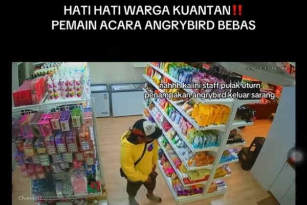 Tangkap layar gambar seorang lelaki bertindak tidak senonoh selepas memasuki sebuah kedai barangan kosmetik di Kuantan.