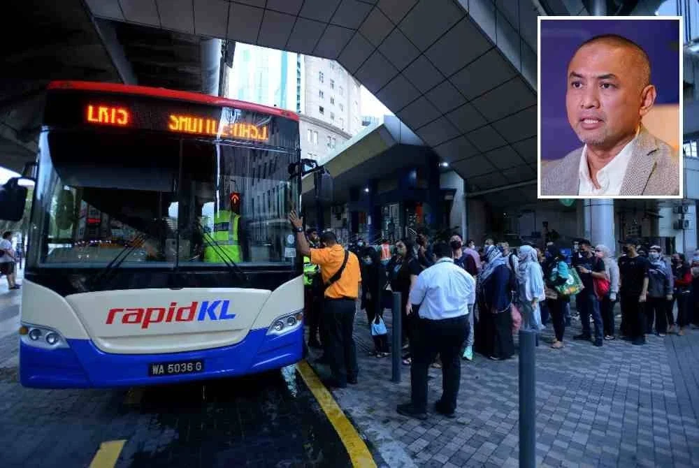 Pengukuhan perkhidmatan bas antara inisiatif utama Prasarana bagi meningkatkan penggunaan pengangkutan awam, khususnya di Lembah Klang. Gambar kecil: Amir 