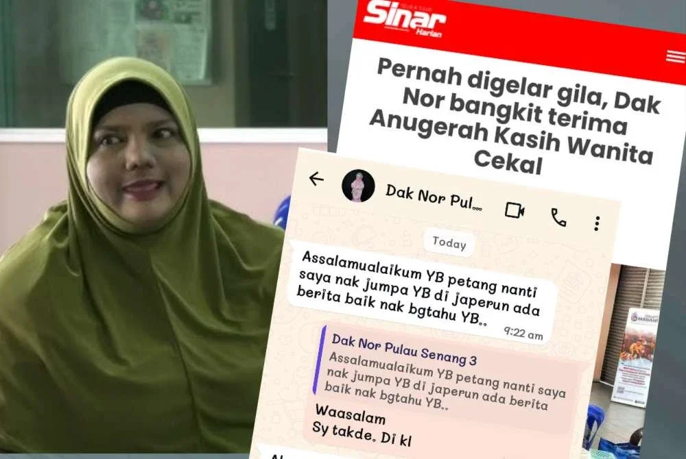 Dak Nor memaklumkan perkembangan dirinya yang semakin baik kepada Noor Helmy.