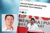 Dr Akmal umum letak jawatan Exco Melaka di PAU 2025 pada Khamis. Gambar kecil: Poay Tiong