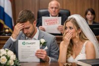 Perkahwinan pasangan berkenaan dibatalkan mahkamah. Gambar hiasan dijana AI