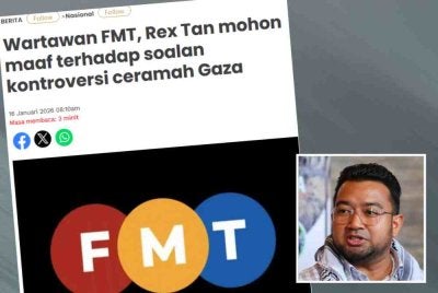 Nadir Al-Nuri (gambar kecil) mempelawa Rex Tan menyertai pelayaran ke Gaza bagi memahami penderitaan rakyat Palestin susulan soalan kontroversi yang diajukan dalam satu wacana terbuka pada Isnin. 