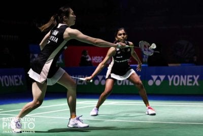 Pearly-Thinaah bakal berdepan gandingan Jepun, Yuki Fukushima-Mayu Matsumoto pada aksi separuh akhir esok. Foto: BAM 