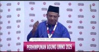 Nurhisam ketika membahaskan ucapan Presiden UMNO, Datuk Seri Dr Ahmad Zahid Hamidi pada PAU 2025 di Pusat Dagangan Dunia (WTC), pada Sabtu.