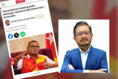 Laporan Sinar Harian pada Sabtu dan Yusfarizal Yussoff (kanan).