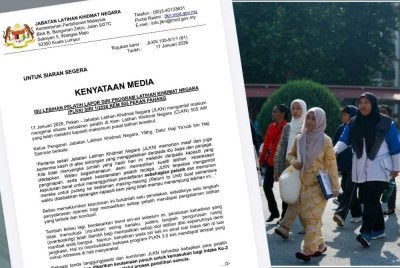 Kenyataan media oleh JLKN dikeluarkan pada Sabtu.