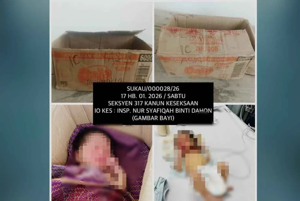 Bayi lelaki cukup sifat dengan berat 2.4 kilogram itu ditemukan oleh seorang pekerja ladang di kawasan ladang si Sukau, Kinabatangan pada Sabtu.