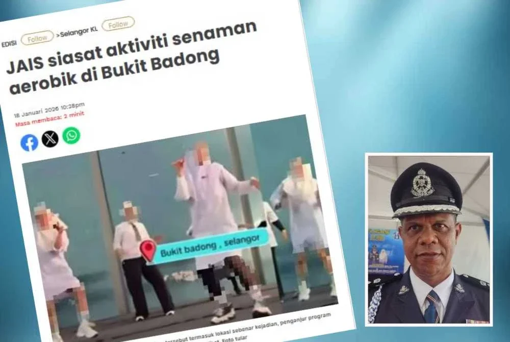 Laporan Sinar Harian berhubung JAIS siasat aktiviti senaman aerobik di Bukit Badong - Gambar kecil (Azaharudin)