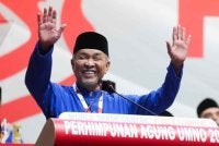 Ahmad Zahid ketika ucapan penangguhan Perhimpunan Agung UMNO pada Sabtu.