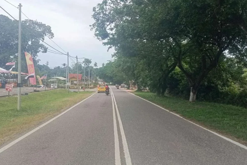 Lokasi kemalangan yang meragut nyawa pejalan kaki di Jalan Dato Shahbandar, Bandar Tun Razak pada Isnin. Foto: PDRM